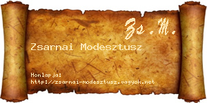Zsarnai Modesztusz névjegykártya